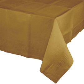 Trendware Glittering Gold Paper Tablecloths, 3 Count