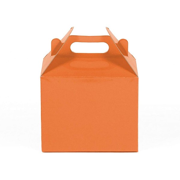 12CT(1 Dozen) Small Biodegradable, Kraft/Craft Favor, Treat Gable Boxes (Small, Orange)