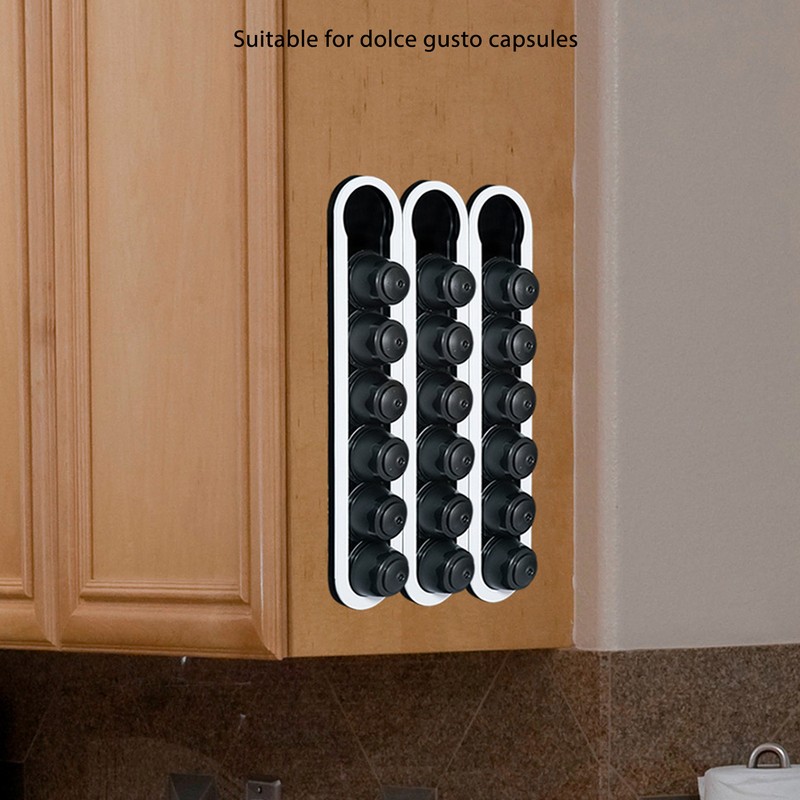 Coffee Capsule Holder Acrylic Holds 6 Capsule Black Wall Hanging