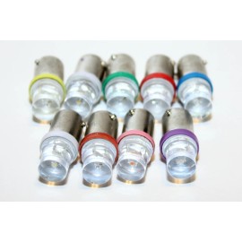 (10 Pack) - 6.3 Volt LED Bulb Flat Top 44/47 Base (BA9S) Pinball - GREEN
