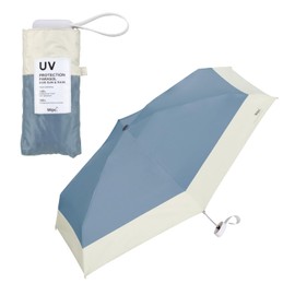 [2025] Wpc. Parasol Shading Tiny (Limited Color) Blue x Off (Limited Color) <100% Shading Ratio/100% UV Reduction/UPF50+/Thermal Shield/Rain Protection> Folding Umbrella, Lightweight, Stylish, Cute,