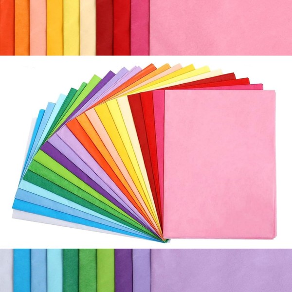 Colourful Tissue Paper for Packaging, 100 Sheets of Tissue Paper,