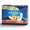 Always Maxi Pads Size 4 Overnight Absorbency Unscented without Wings,