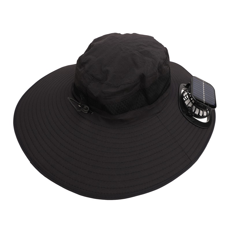 Solar Fan Hat Large Brim Quick Dry Breathable 3 Speeds