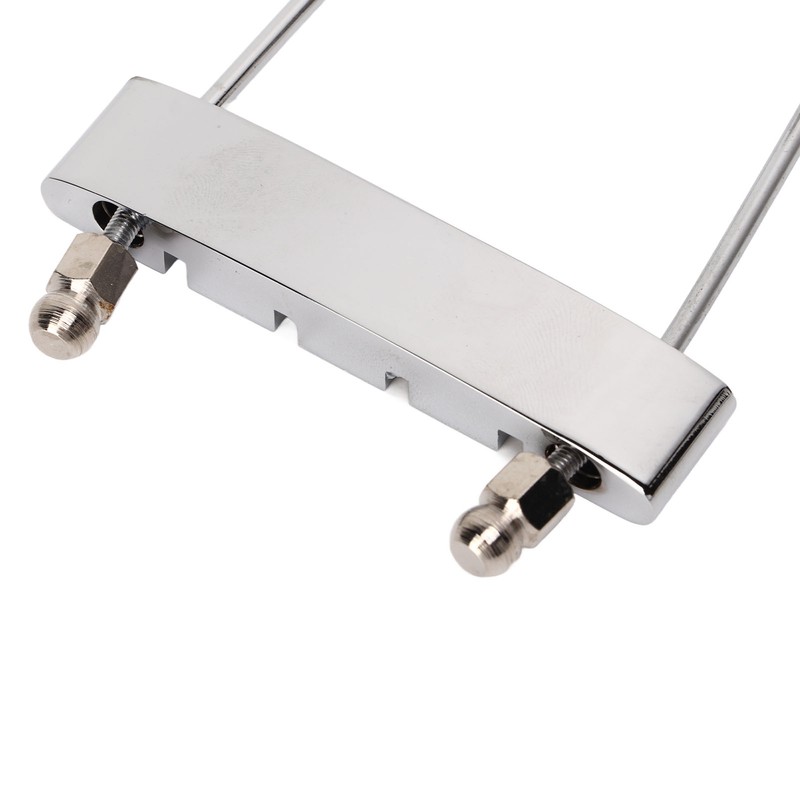 4 String Guitar Talipiece Metal Silver Burr Free Guitar Tailpiece