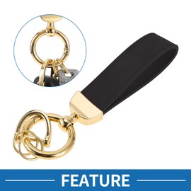 A ABSOPRO Car Keychain Universal Key Chain with Ring for Key Fobs for Home for Women Zinc Alloy Black 1 Set