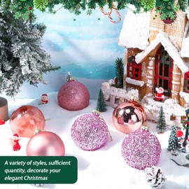 Hollowfly 20 Pcs Christmas Glass Ball Ornaments 3.15 Inch Christmas Tree Hanging Glass Balls Xmas Tree Ball Ornament Set Decorative Glass Balls for 2025 Christmas Tree Decor Holiday Party Gift