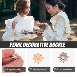 NUOBESTY 30pcs Snowflake Rhinestone Buttons for Sewing Diamond Flower Crystal Buttons for Diy Crafts Clothing Decorative Flat Back Floral Charms 1.5cm