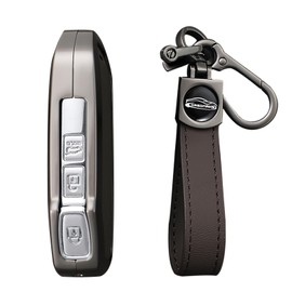 KUNIO Keyless Key Case Fits KIA Soul NQ5 NIRO XCEED Sportage GT Line Fits Kia Proceed GT Zinc Alloy Key Case Key Case Key Protector 3/4 Buttons, A brown