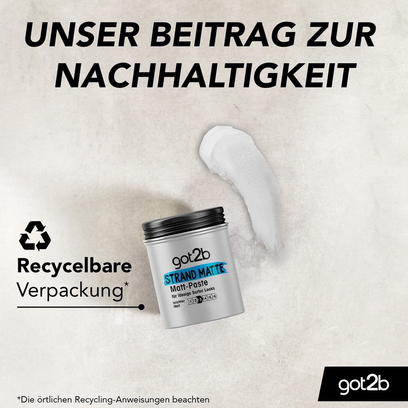 got2b Beach Matte Paste (100 ml), surfer look styling paste,