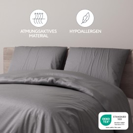 Dreamzie Cushion Cover 80 x 80 cm, Set of 2 - Pillowcases 80 x 80 cm, Anthracite with Soft Microfibre Zip, 80 x 80 cm Pillow Cover