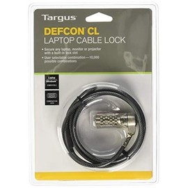 Targus DEFCON T-Lock Resettable Combo Cable Lock for Laptop Computer and Desktop Security (PA410U)