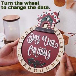 Christmas Advent Countdown Calendar - Wooden Christmas House - Countdown Days Until Christmas - Festive Holiday Decoration