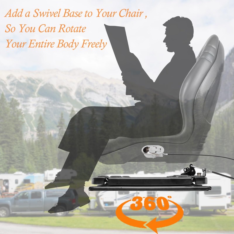HWHongRV Heavy Duty Seat Swivel Base with Control Switch, 3.0mm