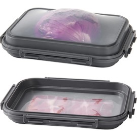 Mage Crab silicone fresh storage set 2pcs resuable fridge fresh storage (Gray)