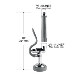 MSTJRY Commercial Sink Sprayer Pre Rinse Spray Valve with Handle Grip Assembly,1.42 GPM High Pressured Commercial Dish Sprayer for Replacement Kit of Commercial Faucet, Polished Chrome (Gray)