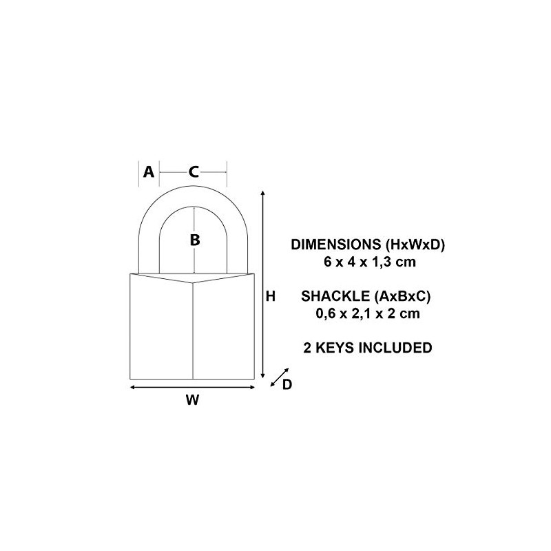 Master Lock 4140EUR Key Padlock with Brass Body, Gold, 6