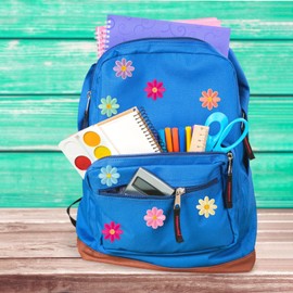 HINZIC 14 Pcs Flower Iron on Patches, Daisy Applique Patch, Sew On Embroidered Patches for Women Bags, Jackets, Jeans, Hats, Clothes DIY