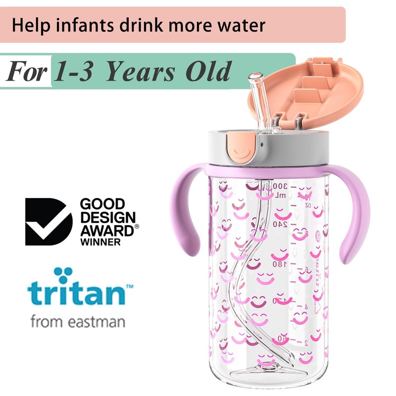 Evorie Tritan Spill Proof Toddler Straw Sippy Cup, 10 oz
