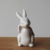 NOLITOY 2Pcs Ceramic White Rabbit, Easter Rabbit Figurines Statue Easter