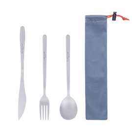 Boundless Voyage Titanium Cutlery Set Portable Camping Tableware Chopsticks Knife Fork Spoon Set for Home Travel (3 PCS SET)