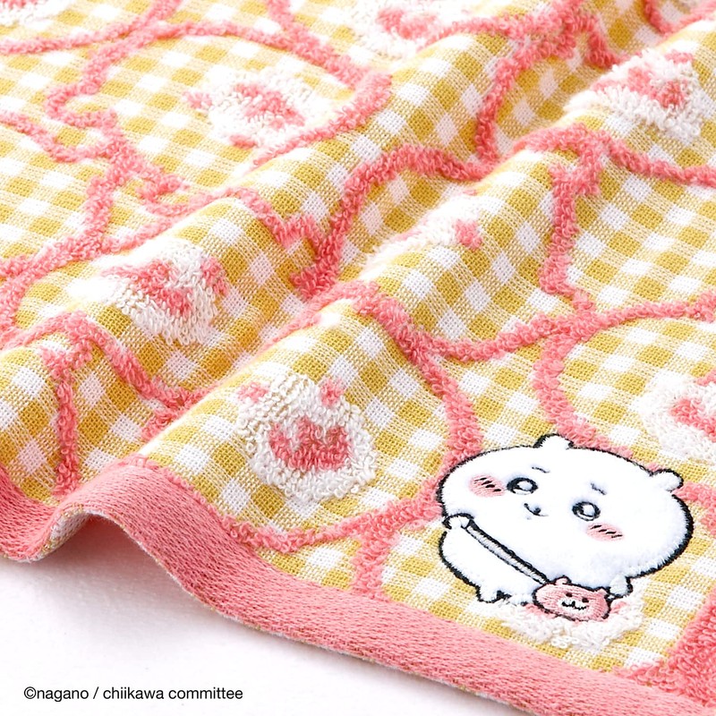 Chiikawa 41-1072130 Pochette Face Towel, Yellow, Gauze Pile, Cute, Approx.