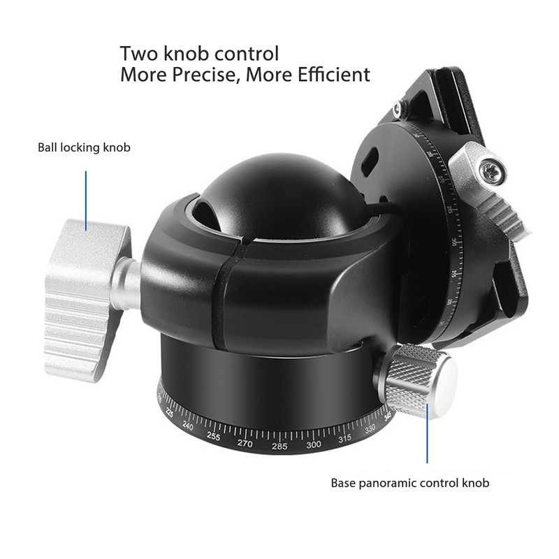 Panoramic Tripod Head Dual Panorama Low Gravity 360 Degree Rotating