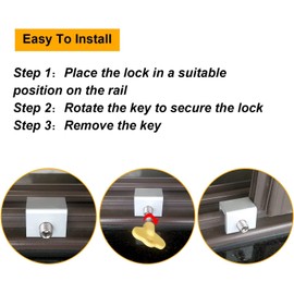 8 Pcs Adjustable Sliding Window Safety Lock with Safety Lock and Keys Child Safety Lock