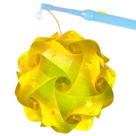 Lantern Pole, Portable Lantern for Children, Self-Made Lantern Multicoloured Lantern for St, for Birthdays, Parties, Weddings, Carnival, St. Butterflies (Golden)