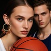 Basketball Earrings Game Day Bling Basketball Charms Hoop Earrings Jewelry