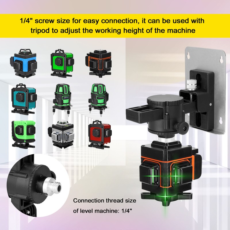 360 Degree Rotation 15°Tilt Angle Adjustable Laser Level Wall-mounted Bracket