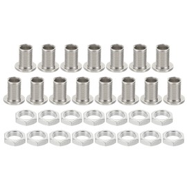 PATIKIL M12x17mm Bolt and Nut Kit, 15 Sets Fine Thread Hollow Screw Assortment Round Head Screw Through Hole Bolt Fastener for Chandelier