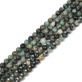 Unbranded Natural Emerald Smooth Round Beads 6mm 8mm 10mm 15.5" strand - 8mm