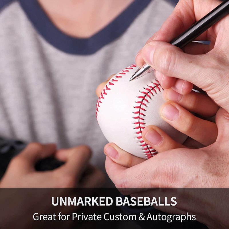 MEOTDEOY Baseball Catchball Soft Baseball White Leather Training Ball Softball