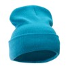 12 Inch Solid Long Beanie Made in USA - Aqua
