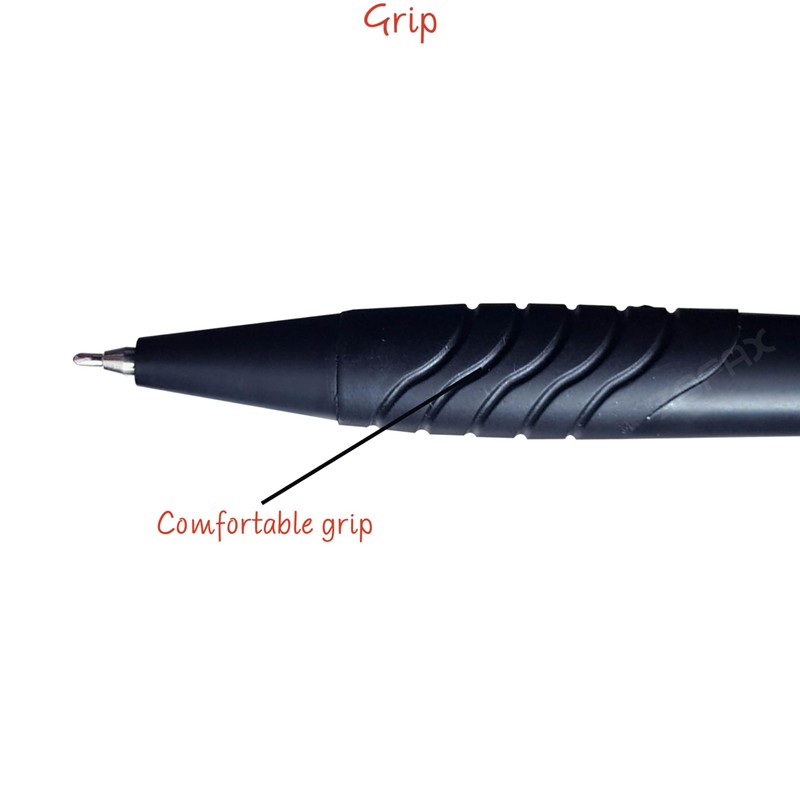 DIGNO Retractable Ballpoint Pens, BLACK, Fine Point (0.7mm), Pack of