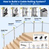 Muzata Stair Cable Railing Post 42 Inch for 25-35 Degrees