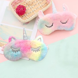 Annimal Sleep Mask, Plush Eye Mask, Cartoon Eye Mask, Breathable, for Women and Children, Pack of 2