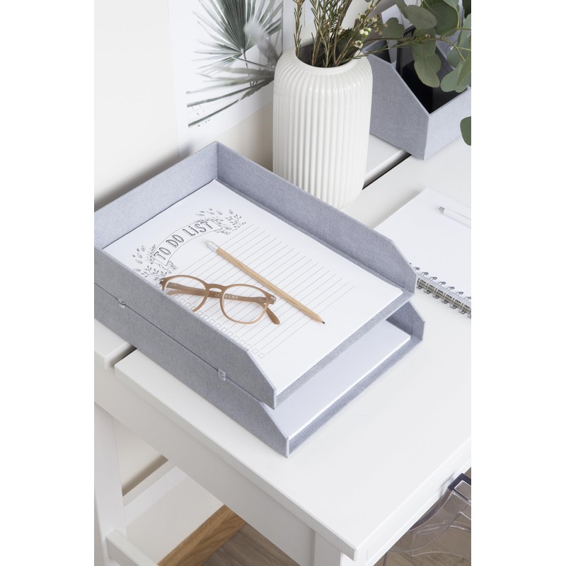 Bigso Hakan Set of 2 Letter Trays for Desk, Stackable