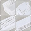 Jandson 6-Pack Plastic Slim Storag Basket, Small Organizer Bins, White