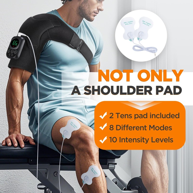 Cordless Heated Shoulder Support, Shoulder Massager, Shoulder Brace Wrap for