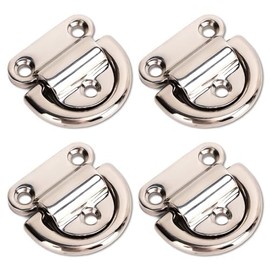 Gorise 4 Sets Marine Folding Eyelets Replacement, Stainless Steel Polished D-Ring Deck Folding Eyelets for Yacht Fittings, Durable and Corrosion Resistant