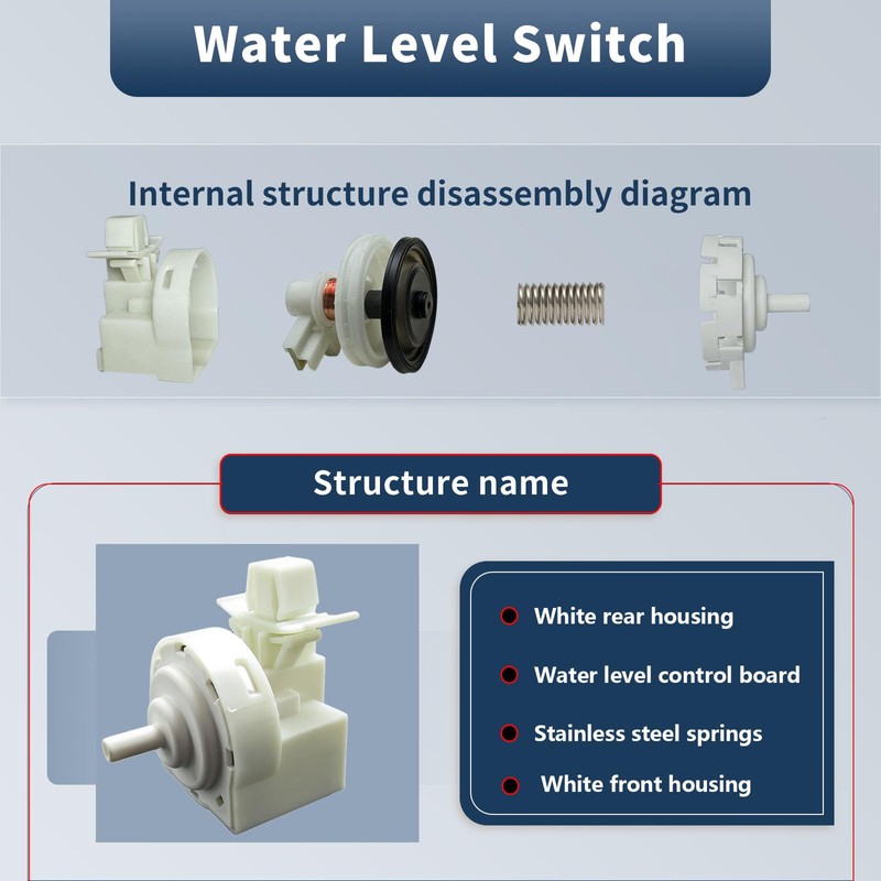W11125159 Washer Water Level Pressure Switch Compatible Whirlpool W11316246 AP6835020