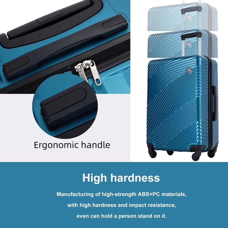 Travelhouse Amalodie Hardshell Luggage Set,3 Piece Hardside Suitcases with Spinner