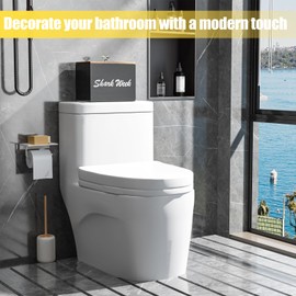 CORTNK Tampon Holder for Bathroom Storage - Wood Shark Week Tampon Storage Organizer for Bathroom, Feminine Product Organizer with Lid for Bathroom Accessories Decor(Black)