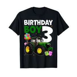 Tractors 3 Years Old 3rd Birthday Boy Farm Boy Tractor T-Shirt
