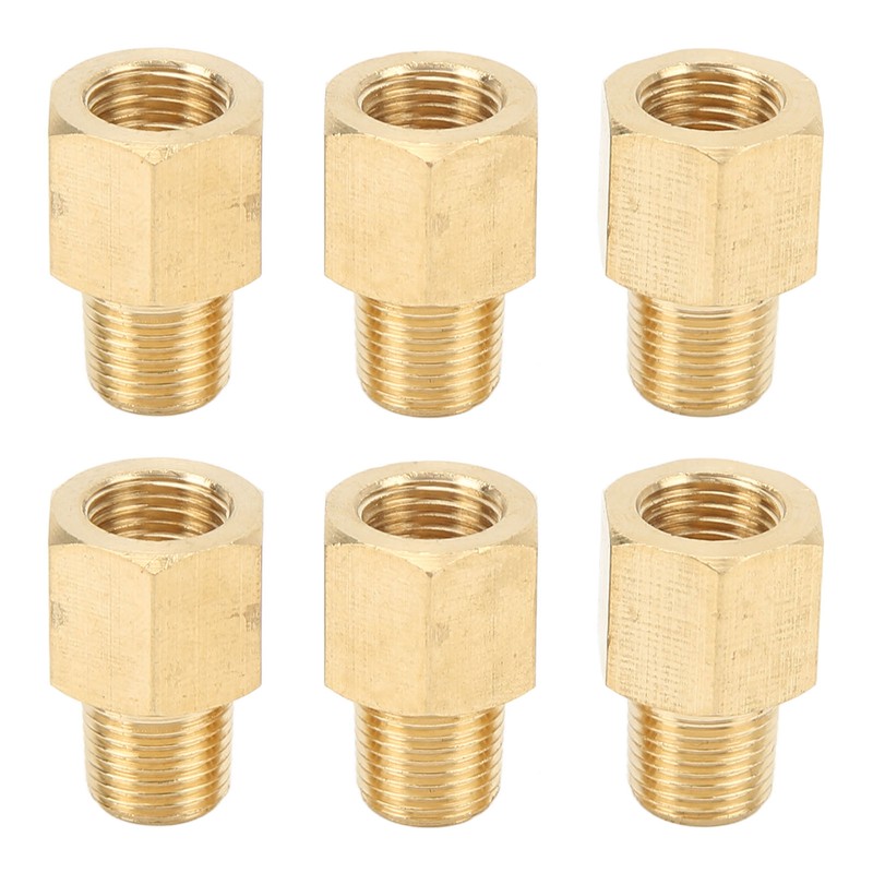 6PCs Brass Pipe Fitting Adapter 1/8 BSPT Female NPT Vehicle