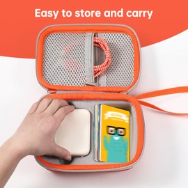 BLOOOK Travel Case- Compatible with Yoto Mini Player Accessories, Holder Bag for Yoto Headphones & Card Case (Orange-S)