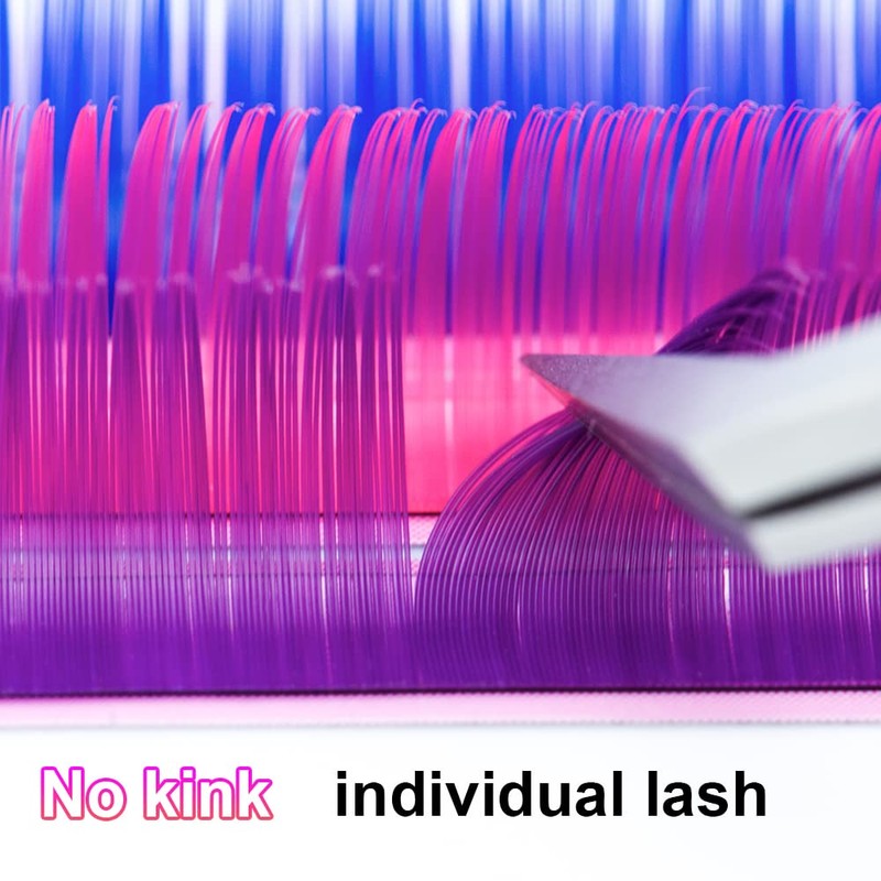 NAGARAKU Colourful Eyelash Extensions, 8 Mixed Rainbow Colours, Classic Individual