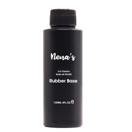 Nena's Rubber Base Coat, 4 fl oz Refill, UV/LED Soak-Off Formula, Self-Leveling Nail Protection, Low Odor